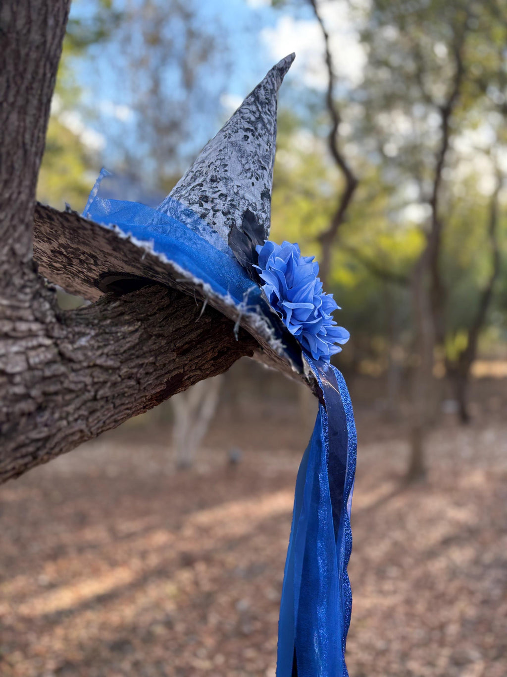 Witch Hat in Grey & Blue with key | Witchy Fashion