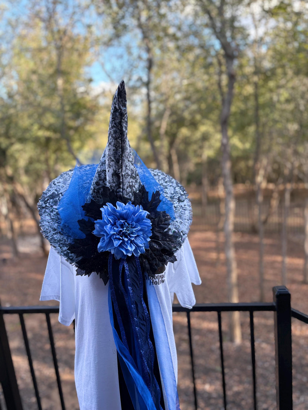 Witch Hat in Grey & Blue with key | Witchy Fashion