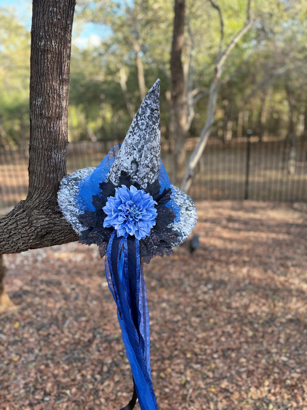 Witch Hat in Grey & Blue with key | Witchy Fashion