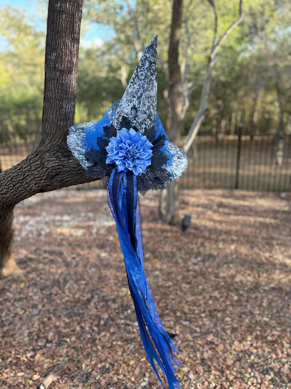 Witch Hat in Grey & Blue with key | Witchy Fashion