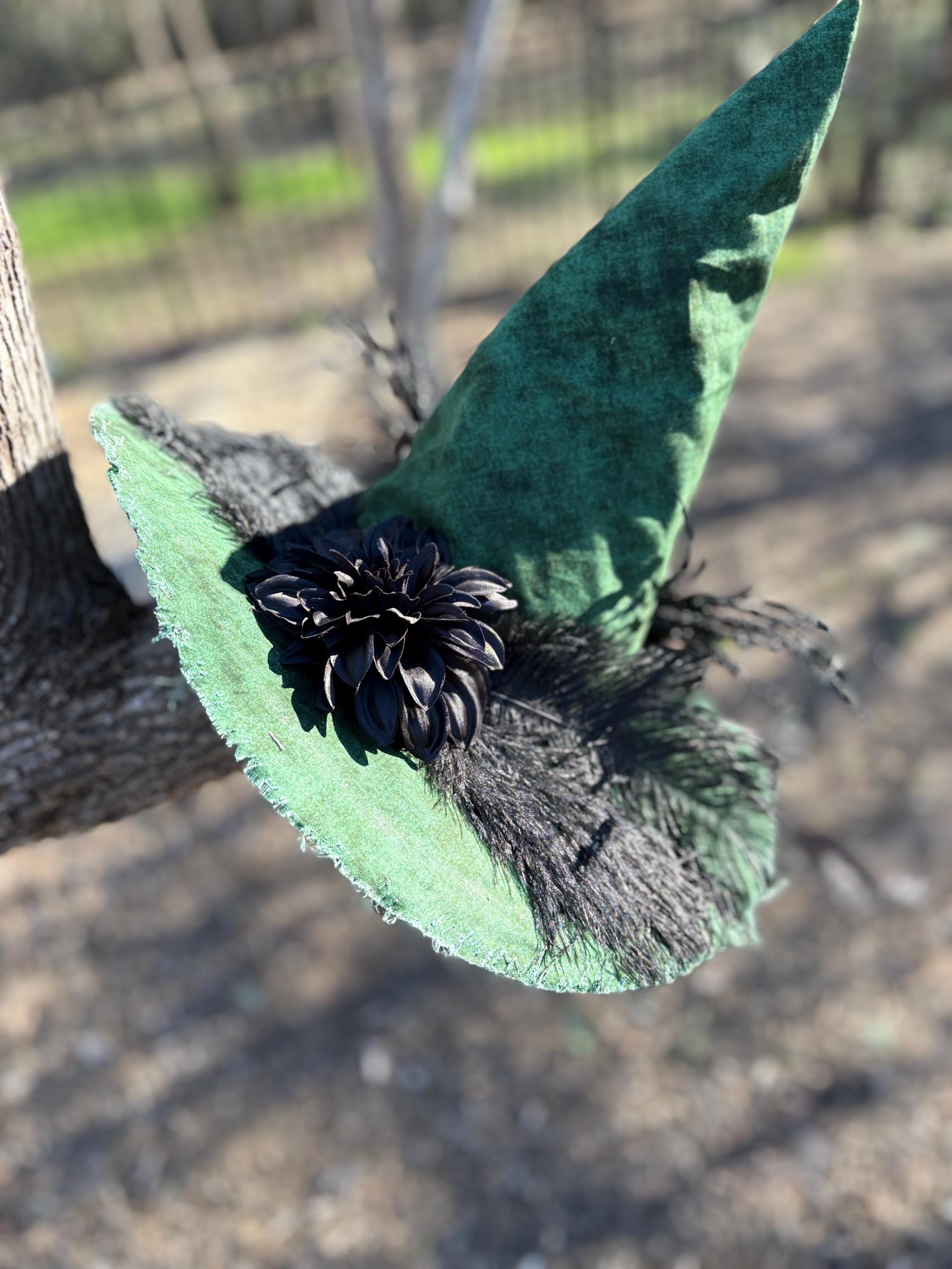 Green Witch Hat | Forest Wiccan Hat | Earth Magic costume| Gothic Gift