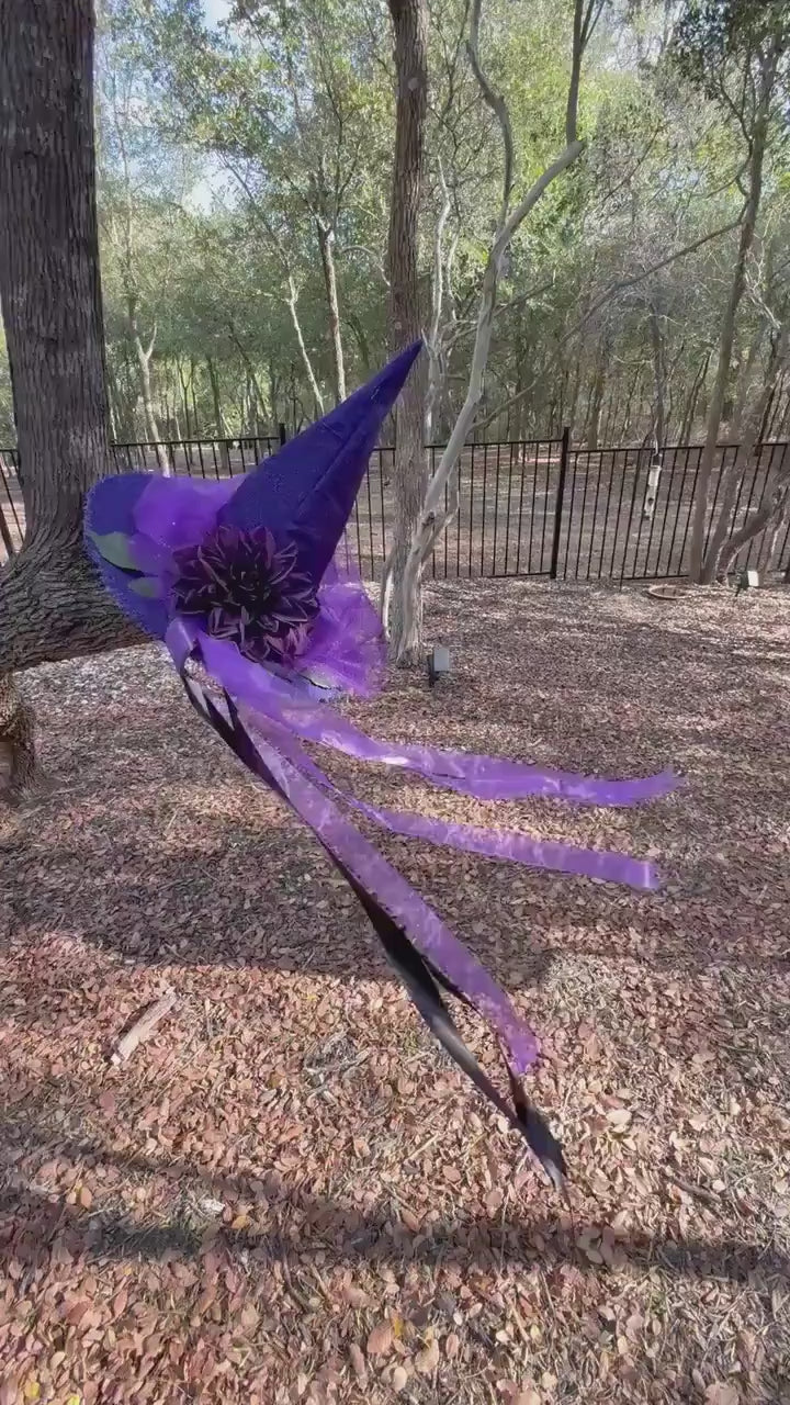 Witch Hat in Purple & Black | Yule Ball Gothic Headpiece for the Winter Witch