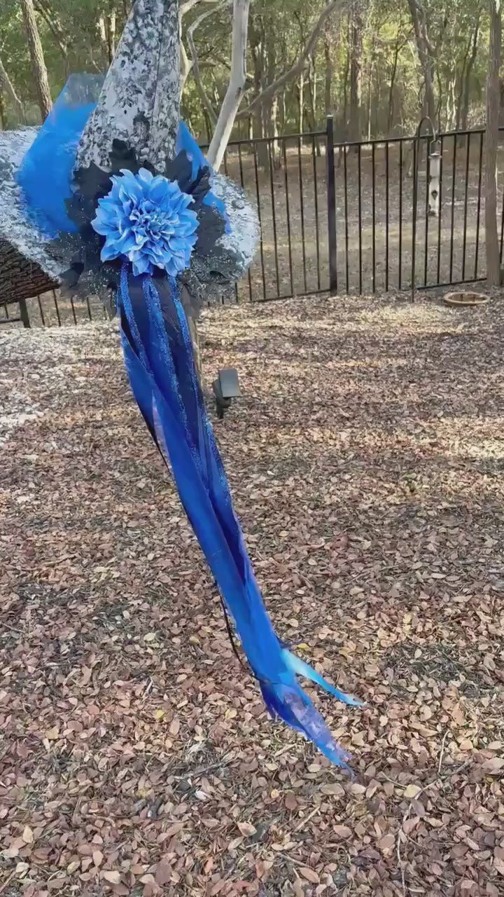 Witch Hat in Grey & Blue with key | Witchy Fashion